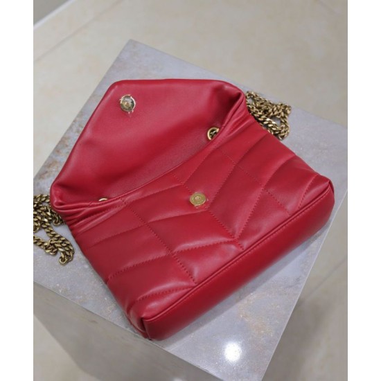 Migliore Repliche Borsa imbottita Toy YSL Saint Laurent in pelle di agnello rossa Economiche Outlet Online