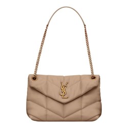 Perfette Qualità Repliche Borsa piccola YSL Saint Laurent Puffer in nappa albicocca Imitazione
