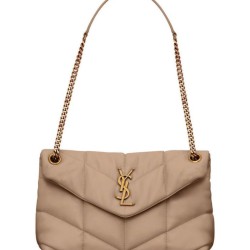 Perfette Qualità Repliche Borsa piccola YSL Saint Laurent Puffer in nappa albicocca Imitazione
