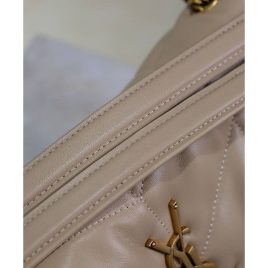 Perfette Qualità Repliche Borsa piccola YSL Saint Laurent Puffer in nappa albicocca Imitazione