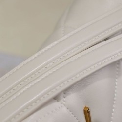 Perfette Qualità Repliche Borsa piccola YSL Saint Laurent Puffer in nappa color crema Imitazione