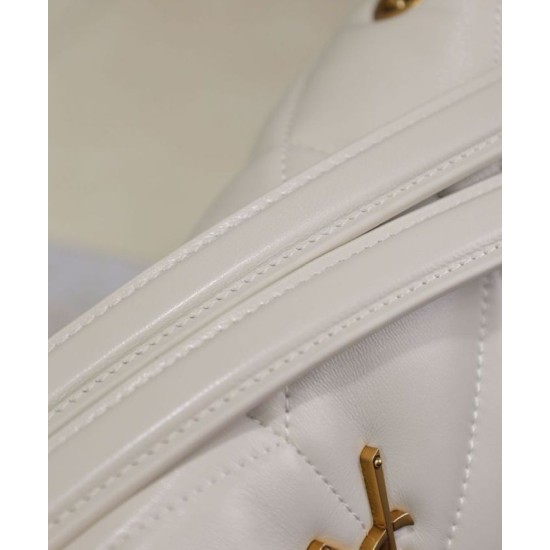 Perfette Qualità Repliche Borsa piccola YSL Saint Laurent Puffer in nappa color crema Imitazione