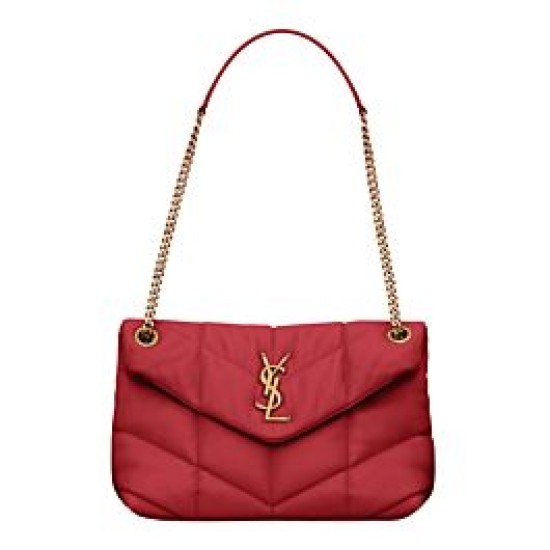 Perfette Qualità Repliche Borsa piccola YSL Saint Laurent Puffer in nappa rossa Imitazione