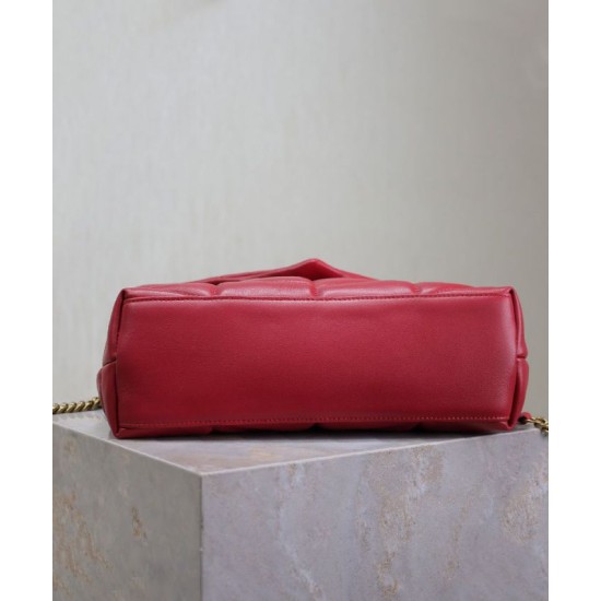 Perfette Qualità Repliche Borsa piccola YSL Saint Laurent Puffer in nappa rossa Imitazione