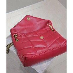 Perfette Qualità Repliche Borsa piccola YSL Saint Laurent Puffer in nappa rossa Imitazione