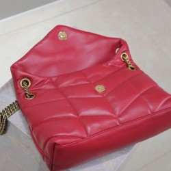 Perfette Qualità Repliche Borsa piccola YSL Saint Laurent Puffer in nappa rossa Imitazione