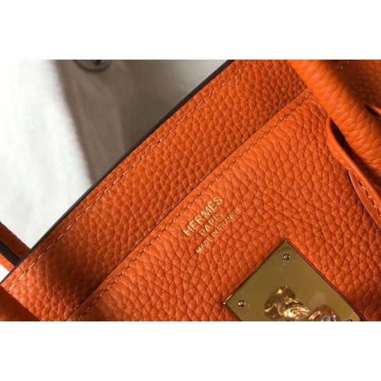 Miglior Falso Hermes Birkin 25cm 30cm 35cm Borsa Clemence Arancione Economiche Premium