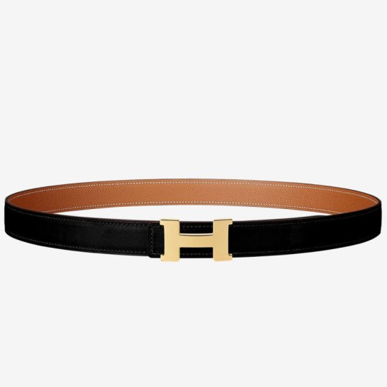 Replica perfetta Hermes Mini Constance 24mm Cintura Reversibile Nero/Oro Imitazione Outlet Online
