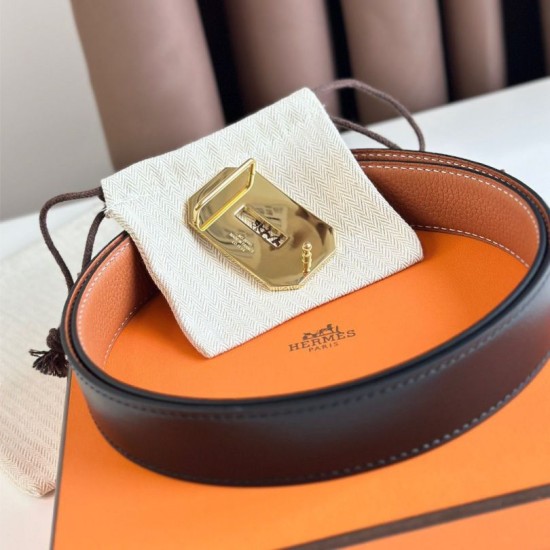 Miglior Falso Hermes Neo Cintura Reversibile 32MM Clemence Marrone/Nero Economiche Premium