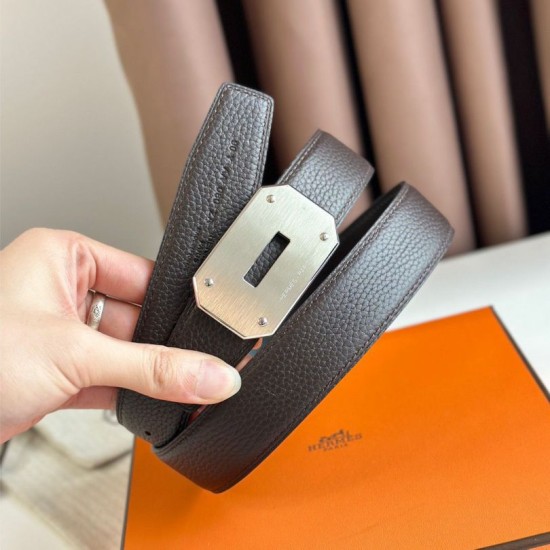 Miglior Falso Hermes Neo Cintura Reversibile 32MM Cioccolato Clemence Economiche Premium