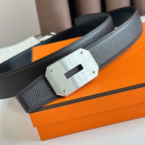Miglior Falso Hermes Neo Cintura Reversibile 32MM Cioccolato Clemence Economiche Premium