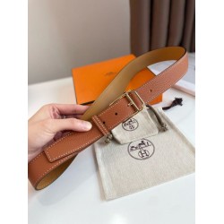 Miglior Falso Hermes Romain 35MM Cintura Clemence Marrone Economiche Premium