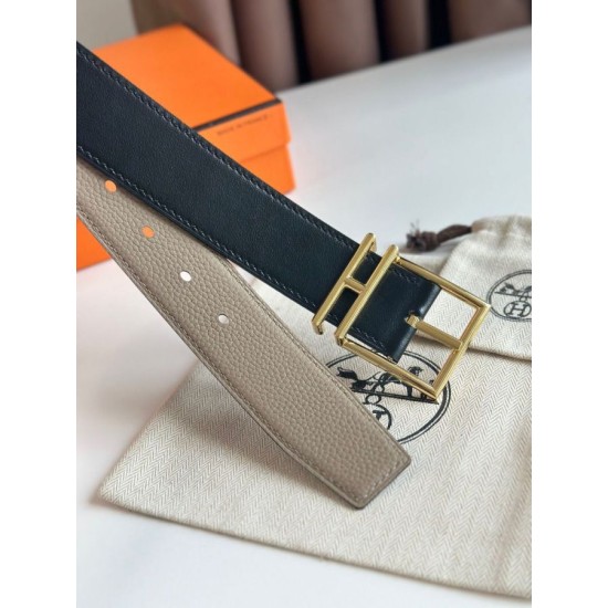 Migliore Repliche Cintura Hermes Romain 35MM Grigio/Nero Clemence Economiche Outlet Online