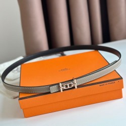 Replica perfetta Hermes Gamma 13mm Cintura Reversibile Epsom Taupe Grigio/Nero Imitazione Outlet Online