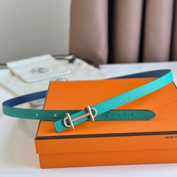 Miglior Falso Hermes Gamma 13mm Cintura Reversibile Epsom Taupe Verde/Blu Economiche Premium