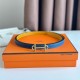 Replica perfetta Hermes Gamma 13mm Cintura Reversibile Epsom Taupe Swift Giallo/Blu Imitazione Outlet Online