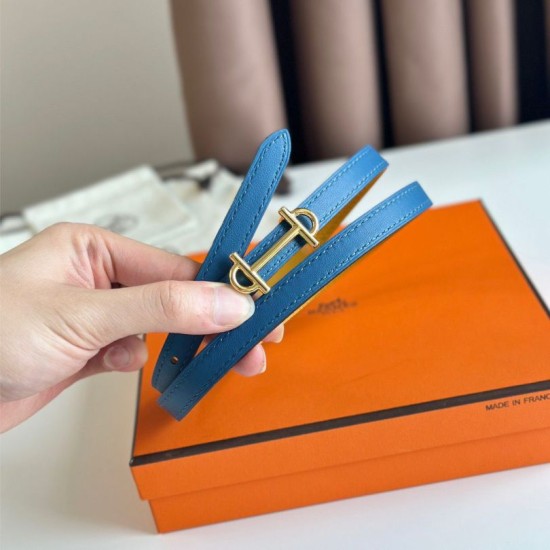 Replica perfetta Hermes Gamma 13mm Cintura Reversibile Epsom Taupe Swift Giallo/Blu Imitazione Outlet Online