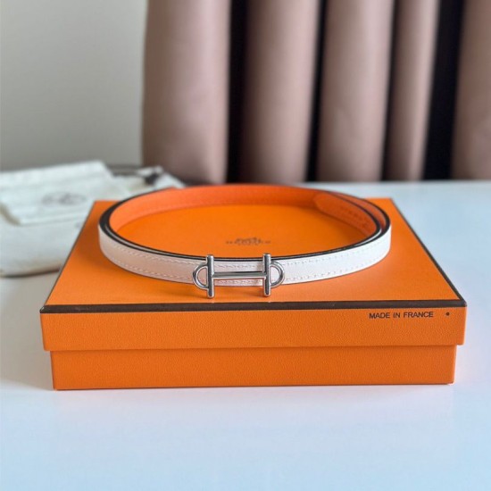 Migliore Repliche Hermes Gamma 13mm Cintura Reversibile Epsom Taupe Swift Bianco/Arancione Economiche Outlet Online