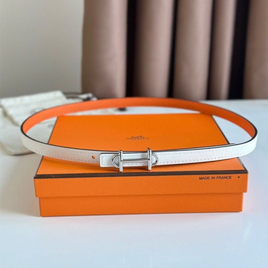 Migliore Repliche Hermes Gamma 13mm Cintura Reversibile Epsom Taupe Swift Bianco/Arancione Economiche Outlet Online