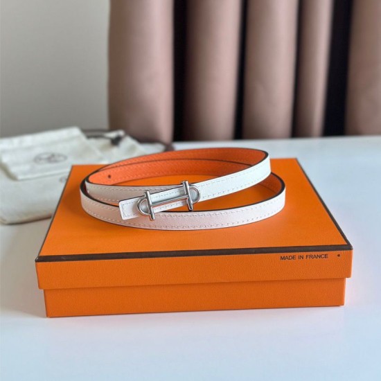 Migliore Repliche Hermes Gamma 13mm Cintura Reversibile Epsom Taupe Swift Bianco/Arancione Economiche Outlet Online