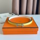 Replica perfetta Hermes Gamma 13mm Cintura Reversibile Epsom Taupe Swift Bianco/Giallo Imitazione Outlet Online