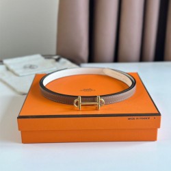 Replica perfetta Hermes Gamma 13mm Cintura Epsom Taupe Swift Bianco Imitazione Outlet Online
