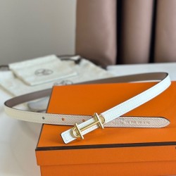 Replica perfetta Hermes Gamma 13mm Cintura Epsom Taupe Swift Bianco Imitazione Outlet Online
