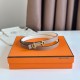Replica perfetta Hermes Gamma 13mm Cintura Epsom Taupe Swift Bianco Imitazione Outlet Online