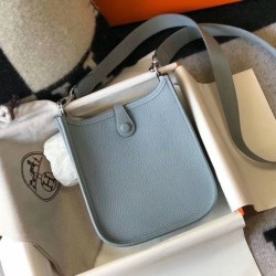 Migliore Repliche Hermes Evelyne III TPM Mini Bag Blu Clemence Economiche Outlet Online
