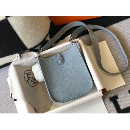 Migliore Repliche Hermes Evelyne III TPM Mini Bag Blu Clemence Economiche Outlet Online