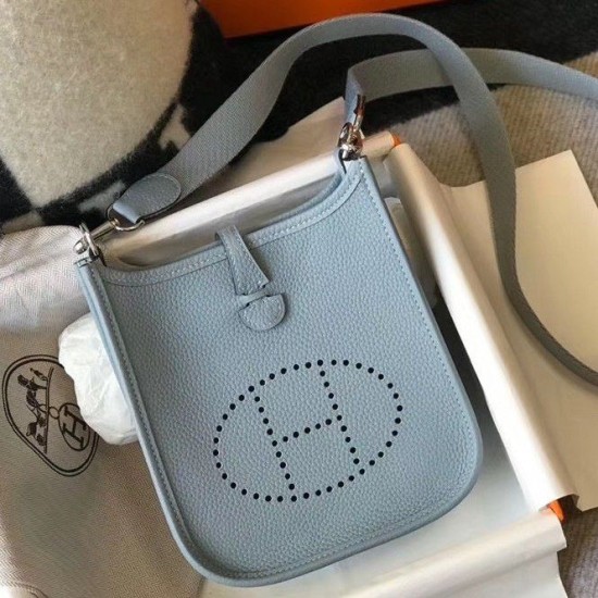 Migliore Repliche Hermes Evelyne III TPM Mini Bag Blu Clemence Economiche Outlet Online