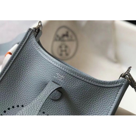 Migliore Repliche Hermes Evelyne III TPM Mini Bag Blu Clemence Economiche Outlet Online