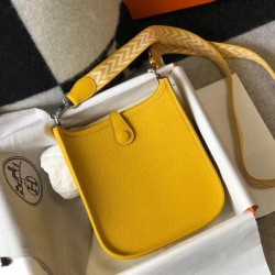 Migliore Repliche Hermes Evelyne III TPM Mini Bag Arancione Clemence Economiche Outlet Online