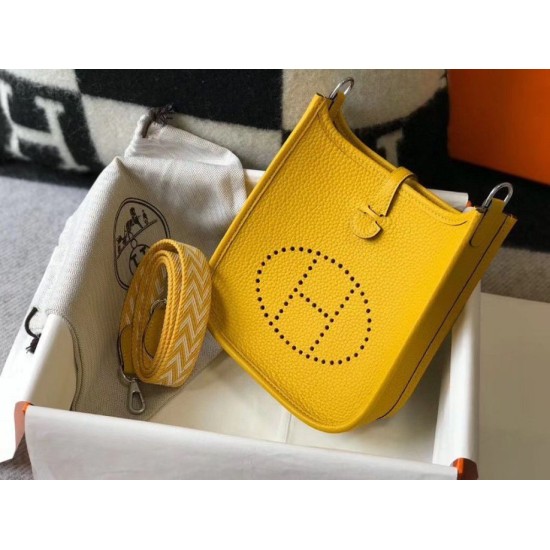 Migliore Repliche Hermes Evelyne III TPM Mini Bag Arancione Clemence Economiche Outlet Online