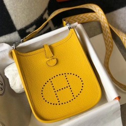 Migliore Repliche Hermes Evelyne III TPM Mini Bag Arancione Clemence Economiche Outlet Online