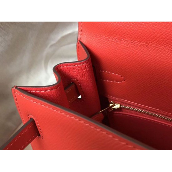 Miglior Falso Borsa Sellier Hermes Kelly 25 cm Piment Epsom Economiche Premium