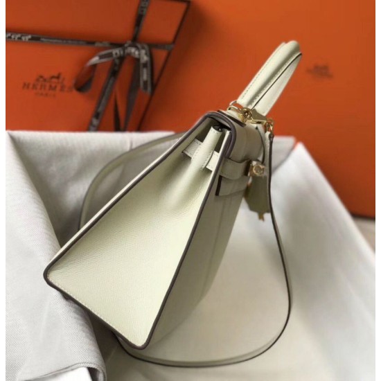 Migliore Repliche Hermes Kelly 28cm Borsa Sellier Epsom Bianco Economiche Outlet Online
