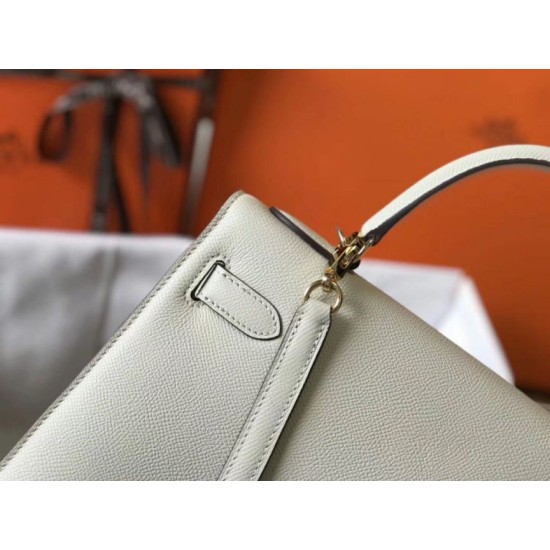 Migliore Repliche Hermes Kelly 28cm Borsa Sellier Epsom Bianco Economiche Outlet Online