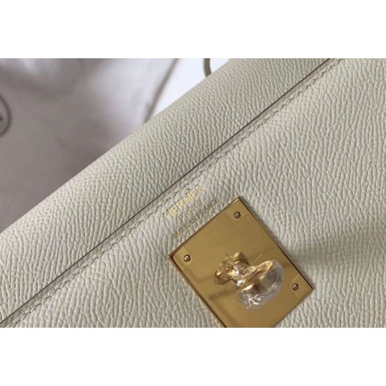 Migliore Repliche Hermes Kelly 28cm Borsa Sellier Epsom Bianco Economiche Outlet Online