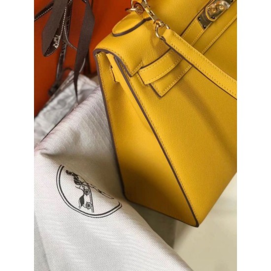 Migliore Repliche Borsa Sellier Hermes Kelly 28 cm Giallo Epsom Economiche Outlet Online