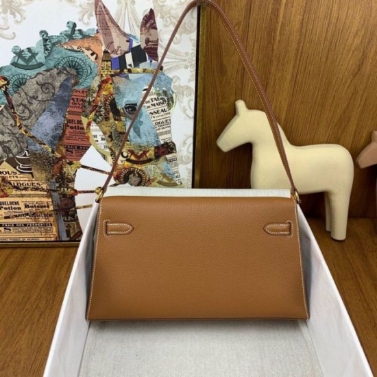Miglior Falso Hermes Kelly Elan Borsa fatta a mano Marrone Economiche Premium