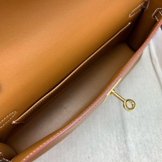 Miglior Falso Hermes Kelly Elan Borsa fatta a mano Marrone Economiche Premium