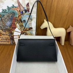 Replica perfetta Hermes Kelly Elan Borsa fatta a mano Nero Imitazione Outlet Online