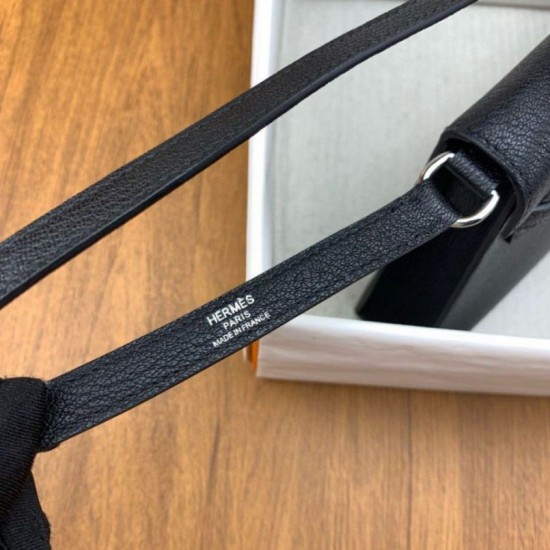 Replica perfetta Hermes Kelly Elan Borsa fatta a mano Nero Imitazione Outlet Online