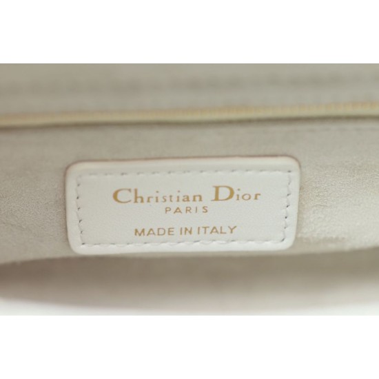 Replica perfetta Dior Mini Borsa Lady Dior Cannage Bianco Imitazione Outlet Online