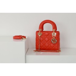 Migliore Repliche Dior Mini Borsa Lady Dior Cannage Rosso Economiche Outlet Online