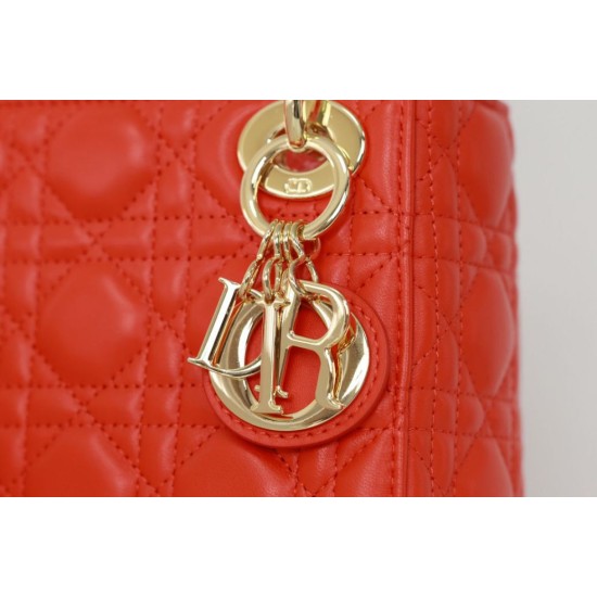 Migliore Repliche Dior Mini Borsa Lady Dior Cannage Rosso Economiche Outlet Online