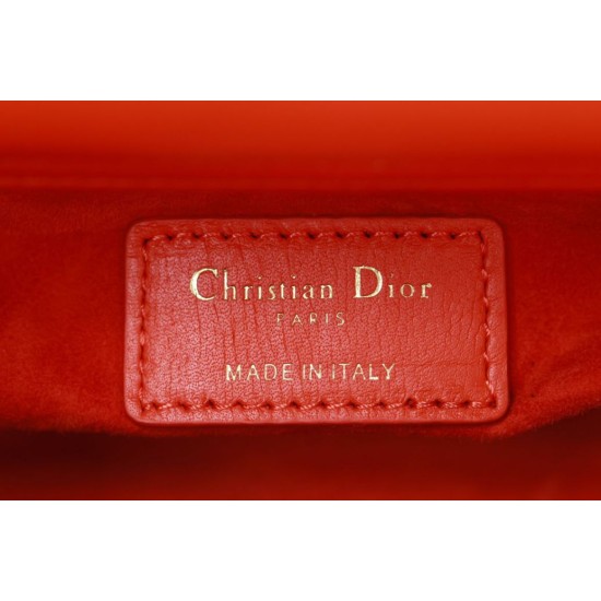 Migliore Repliche Dior Mini Borsa Lady Dior Cannage Rosso Economiche Outlet Online