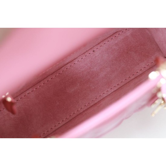 Perfette Qualità Repliche Dior Mini Borsa Lady Dior Cannage Rosa Imitazione
