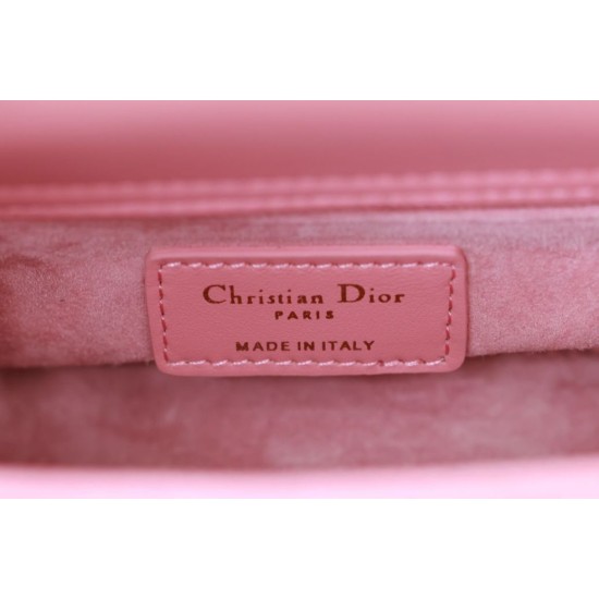 Perfette Qualità Repliche Dior Mini Borsa Lady Dior Cannage Rosa Imitazione